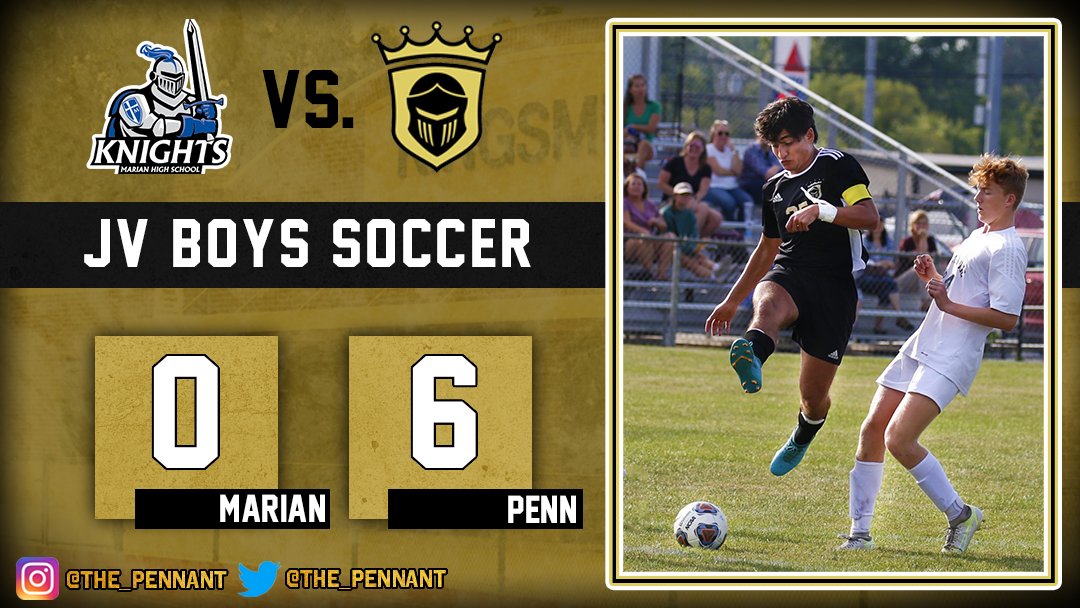The_Pennant's tweet photo. JV BOYS SOCCER: Penn 6, Marian 0. Final.

Mubarak Malik finds the back of the net off a Tony Wang cross 

Mubarak Malik assists Salah Sirajuddin for his second goal.

Keegan Dame &amp; Nick Hague get 2 clean sheets in back-to-back games. https://t.co/WSYYLPoItt