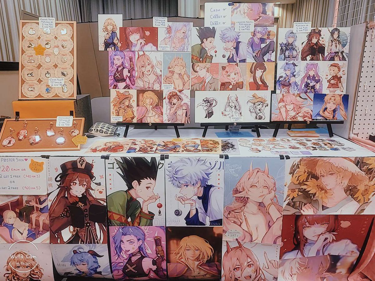 I'm at Dragon con (Art-show Anime district) right now and one of my packages didn't show up ;u; so here is a picture of whatever I have so far! 

I couldn't put up all my posters but gotta make doooo 