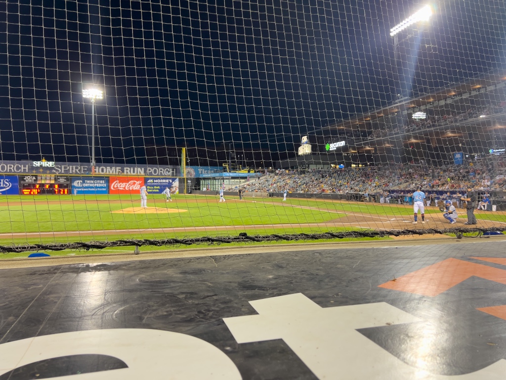 edwardjensen's tweet photo. Seats so close, you’re practically the third base coach on a grand night for baseball in Lowertown @StPaulSaints #stpl https://t.co/kDEbRZi13s