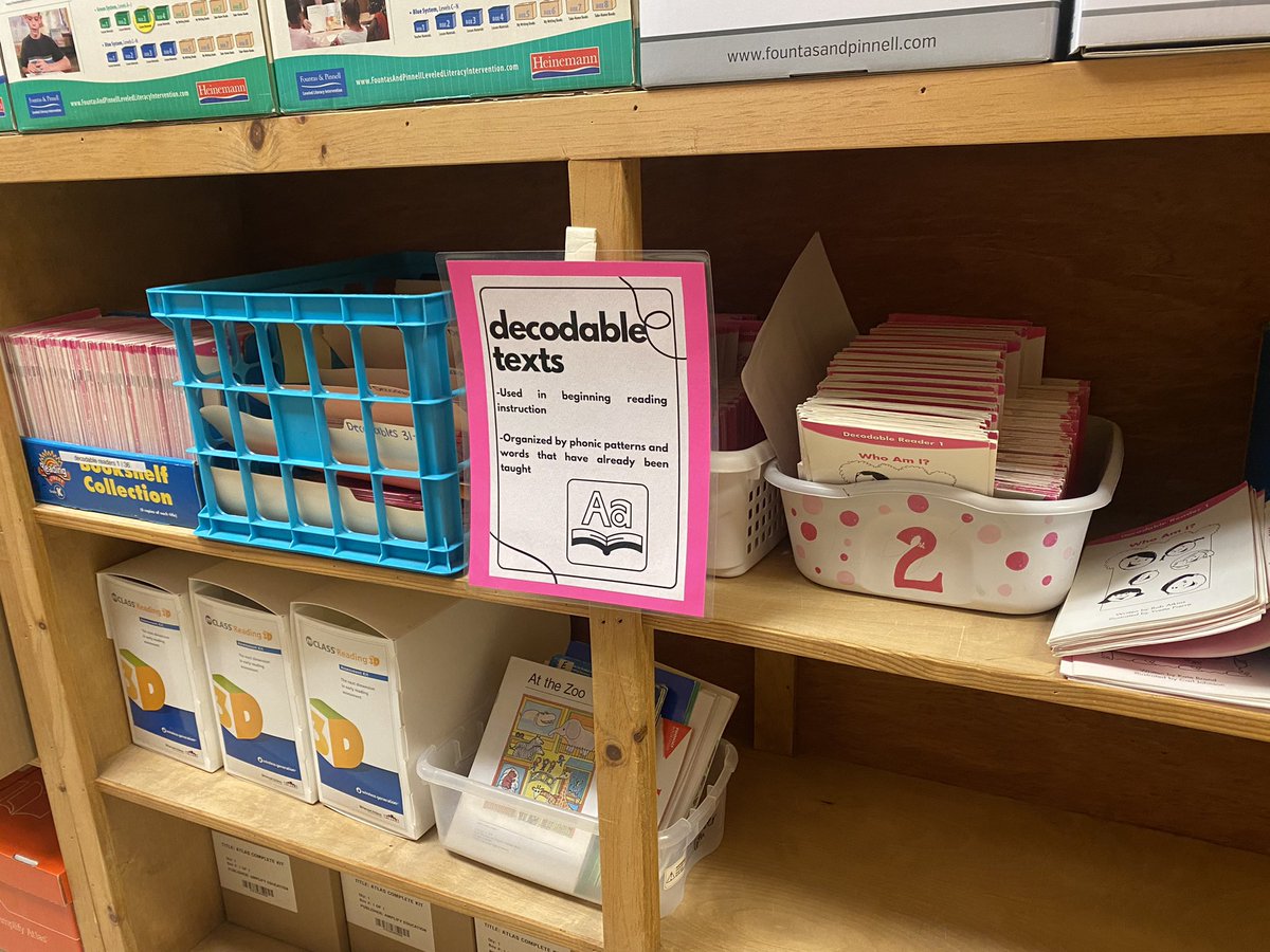 PrimarilySOR's tweet photo. LETRS training inspired us to reimagine a book room aligned to the SOR. Summer hours, admin and teacher manpower, two months, mission accomplished! Four areas of text sets: Decodables, Leveled Texts J+, Content Knowledge, and Book Series sets #odellprimarypride #scienceofreading https://t.co/lYPMGYsCmI