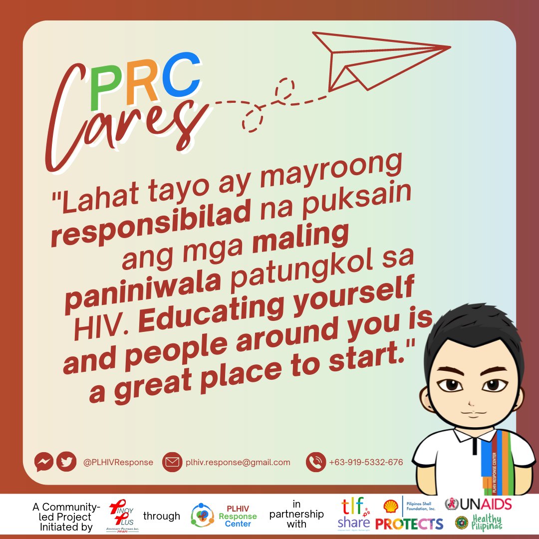 PLHIVResponse's tweet photo. Be responsible! Lahat tayo ay mayroong kanya-kanyang responsibilidad sa mundo at isa na rito ang pagiging makatao. #HIVStigma #HIVDiscrimination #BeResponsibleWithYourActions #LearnWithPRC #PRCares #PRCPromotion #ResponseCenter #HealthyPilipinas https://t.co/VfMct7QvsI