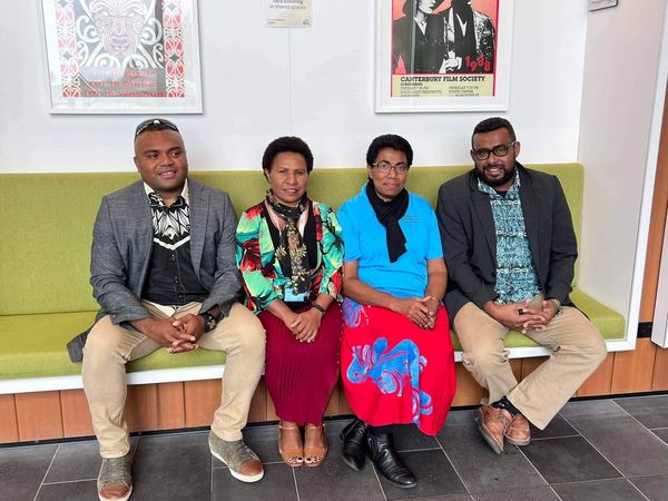 Fabulous to see these 3 Massey grads, Dr Akisi Rovono, Dr Suli Vunibola &amp; Dr Hennah Steven participating in the Pacific Ocean Climate Change Assessment meeting in Otautahi/Christchurch. They are also joined by Dr Api Movono, Senior Lecturer at IDS.