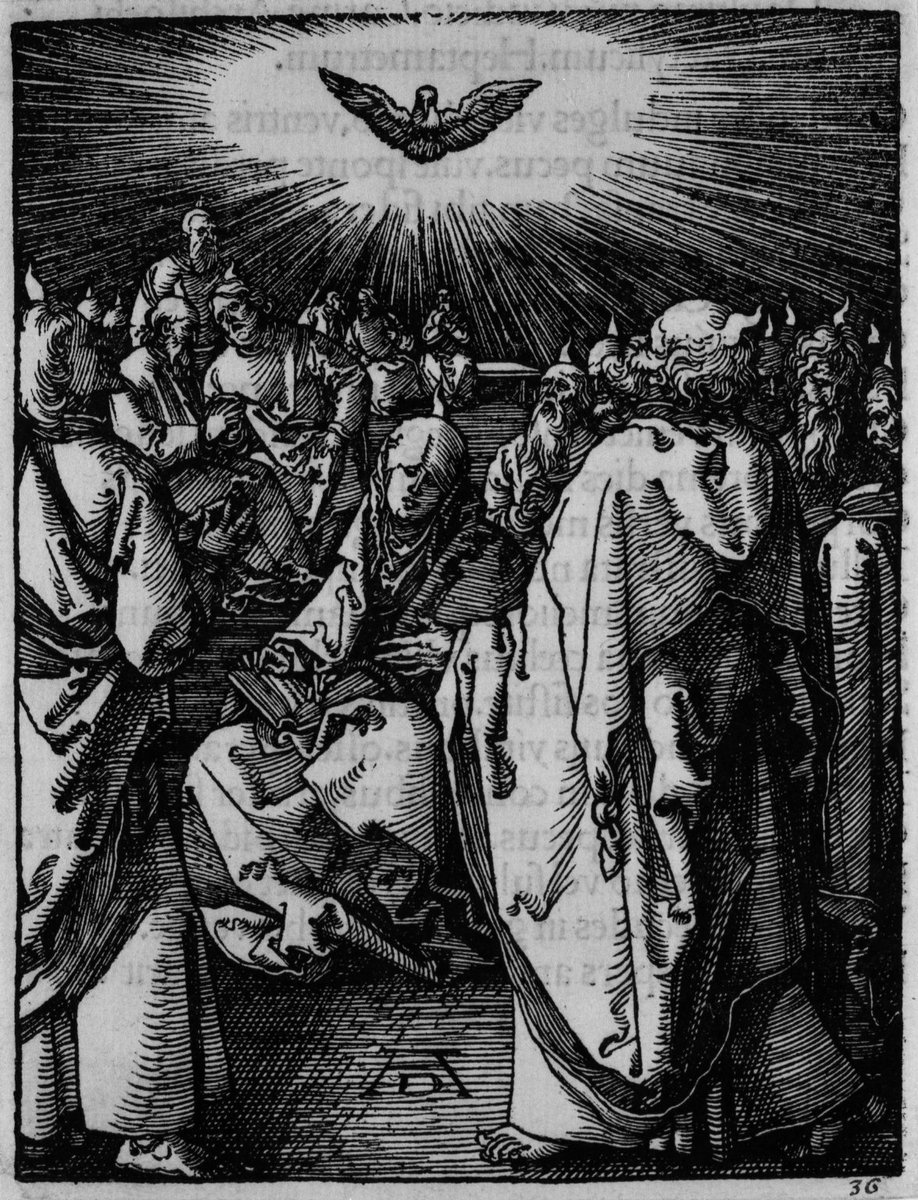 Albrecht Dürer, The Small Passion: Pentecost, 1509-1511; edition of 1511 #brooklynmuseum #europeanart brooklynmuseum.org/opencollection…