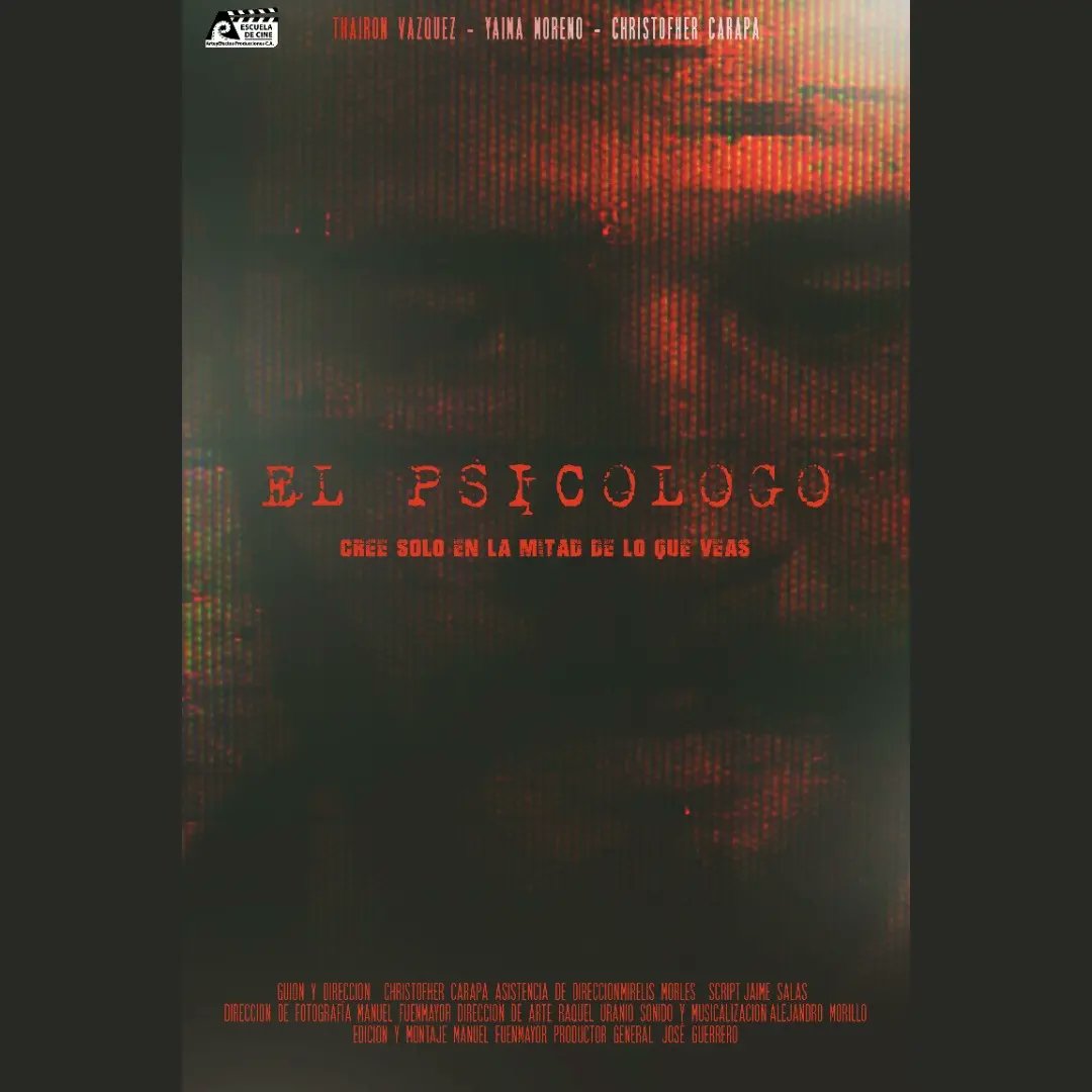 Uno de los pósters de el cortometraje "el psicólogo"
