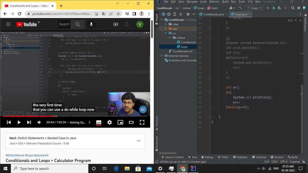 Vishwask_22's tweet image. Hi! Am started lec-5 in #Dsajava from @kunalstwt  playlist. Today I've learnt about Conditionals,Loops (known concepts).Taken Notes & Practiced.
His #Bootcamp is really amazing.
#HappyLearning #LearningInPublic #Dsa #Java #DsaWithKunal #Communityclassroom 
Consistency Is The Key.