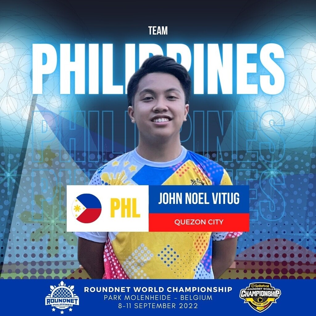 RoundnetPHIL's tweet photo. “PARA SA BAYAN!” 
 
We are pleased to introduce our youngest player in the roster, John Noel Vitug from Quezon City, who will represent the Philippines and play against top players from 33 countries across the globe this September 8-11 for the first-ever… https://t.co/RSE1LE8HA2 https://t.co/Q7ubNfxvFG