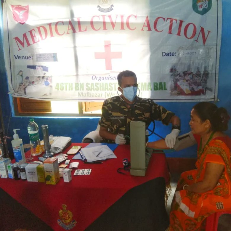 46bnssb_india's tweet photo. 46th Bn SSB, Malbazar has organised a medical Civic Action Programme on 01.09.2022 at M.S.K Lower Suruk, Bindu District Kalimpong under the Chairmanship of Commanding Officer 46th Bn.
#SSB
#CAPF #Paramilitary #MHA #Harghartiranga #DGSSB #Azadikaamritmahotsav  #Malbazar #46BnSSB https://t.co/O1PGrA0dwB