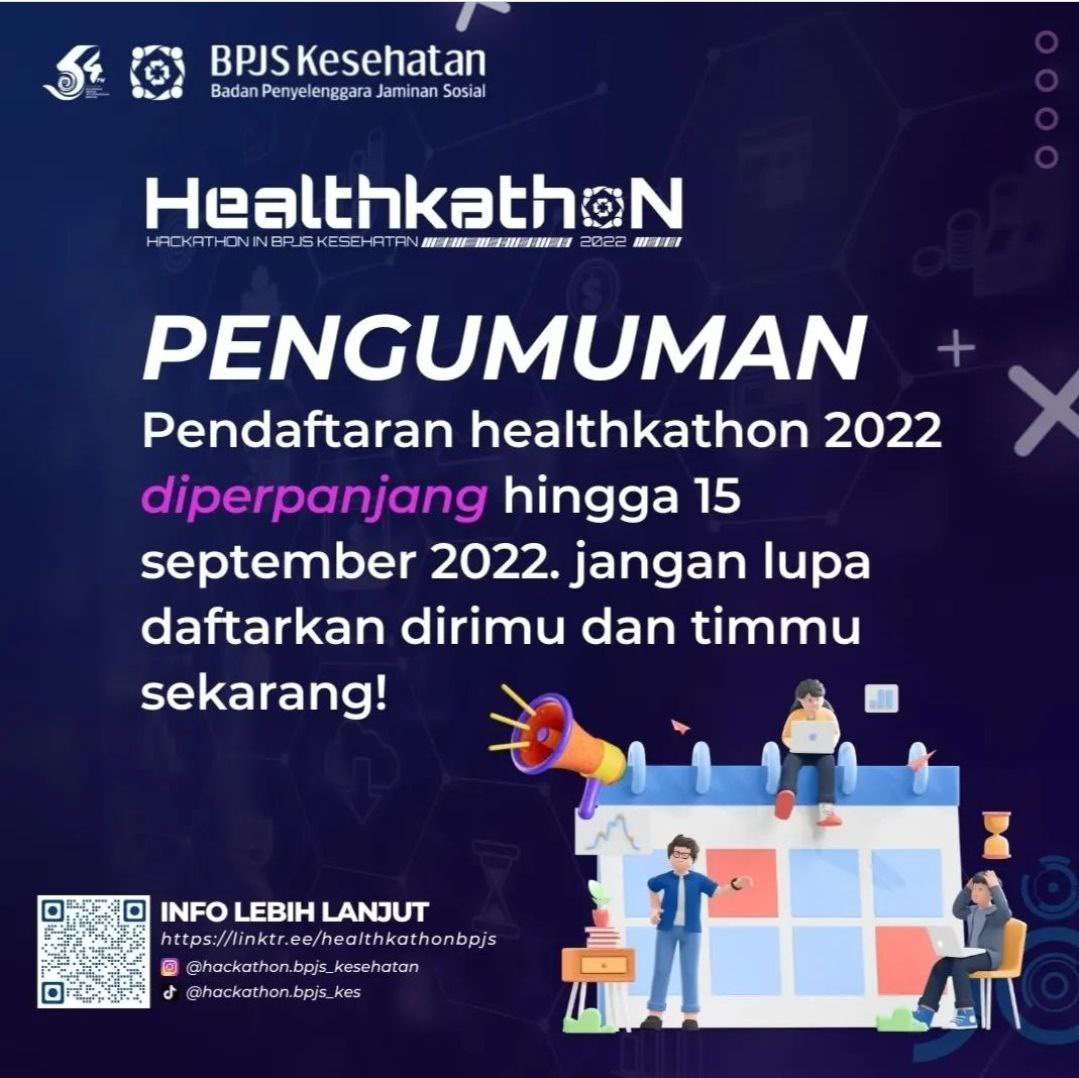 ArelinFafa's tweet photo. Ayukkkk di gaskeeun brosis untuk daftar dan ikut berpartisipasi yaaa…

https://t.co/OoSJDPytey
#bpjshealthkathon2022 https://t.co/mvCstJouUk