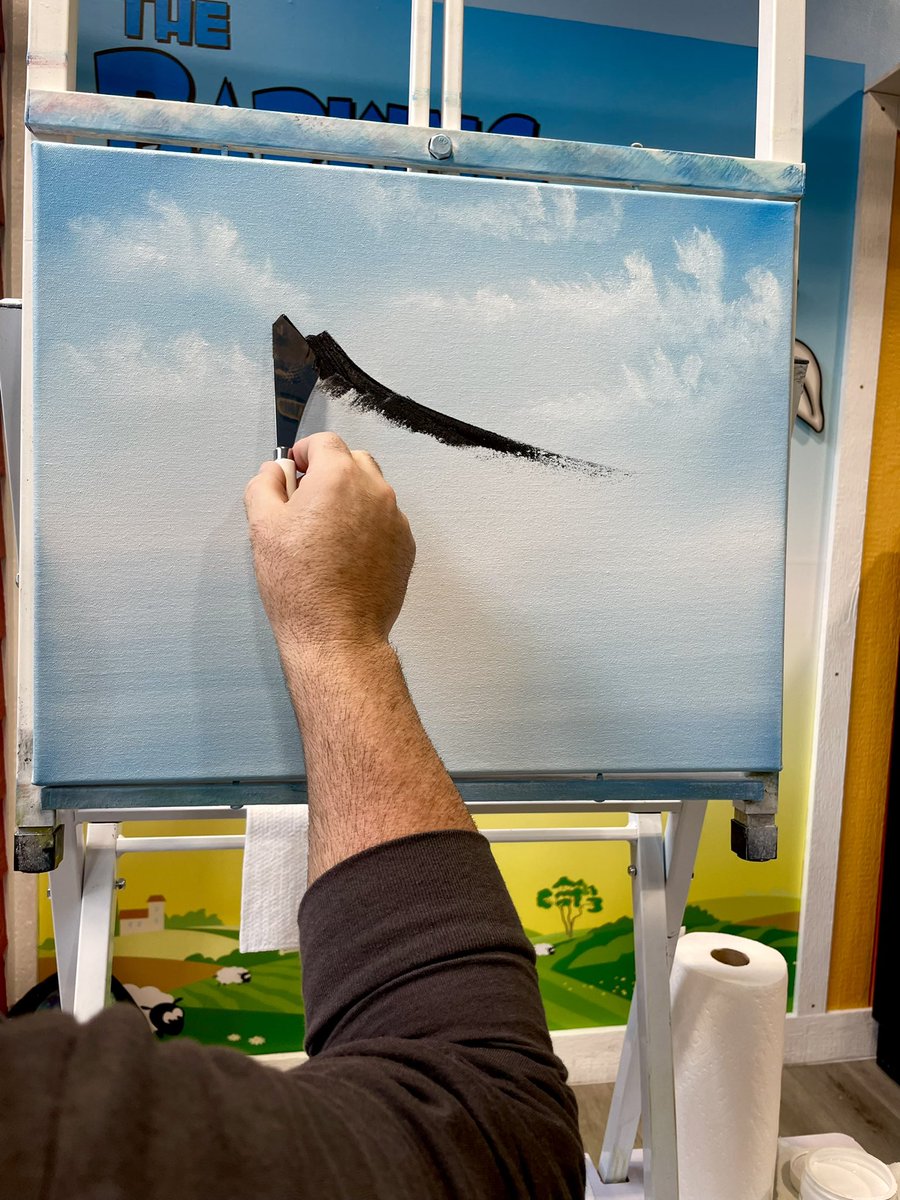 BallStateCT's tweet photo. Did a thing again tonight for #FirstThursday in @downtownmuncie.

Signing up painters for classes and sharing @BobRossOfficial stories!  So. Much. Fun. 

And the Barking Cow 🍨‼️

#PaintLikeBobRoss #CertifiedInstructor #ClassesAvailable #HappyPainting #BobRoss https://t.co/c8UXcSOarn