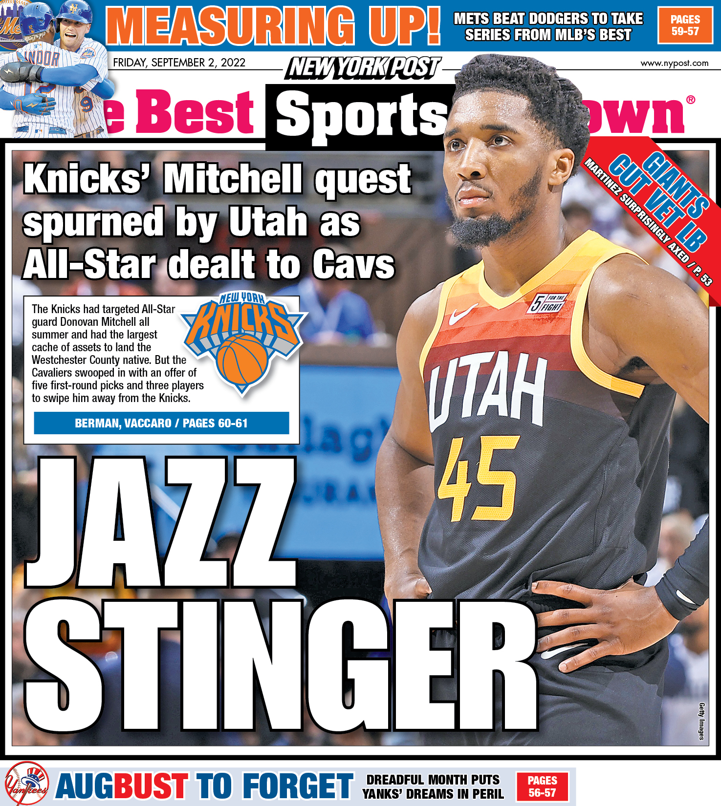 New York Post Sports on Twitter: "The back page: JAZZ STINGER https://...