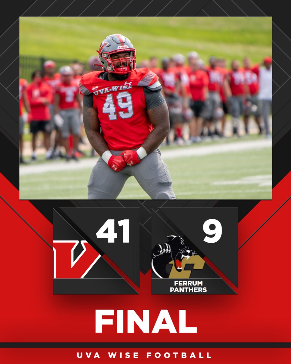 UVAWiseCavs's tweet photo. The @UVAWiseCavsFB hold Ferrum to negative 18 yards rushing to establish a new single-game program record to start the season 1-0!

#GoCavsGo l #IgnitedWeStand https://t.co/t8YNXCtanT