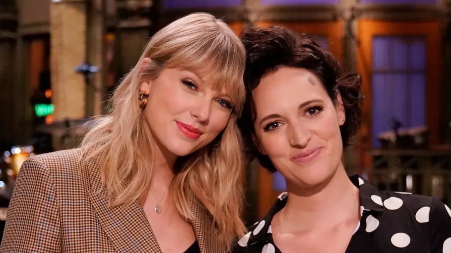 baldheimer's tweet photo. Taylor Swift with Sandra Oh and Phoebe Waller-Bridge https://t.co/ZZ0lILmJWU