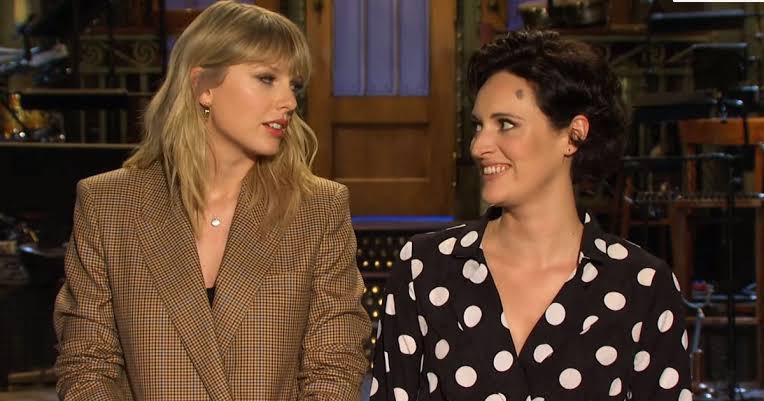 baldheimer's tweet photo. Taylor Swift with Sandra Oh and Phoebe Waller-Bridge https://t.co/ZZ0lILmJWU