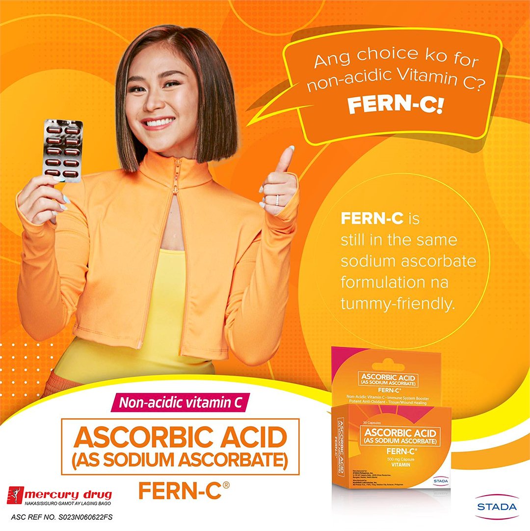 mercurydrugph's tweet photo. Take Vit C to boost your immunity. Choose FERN-C, a non-acidic Vit C. Take once a day, anytime, anywhere...very convenient.
#FERN-C #SodiumAscorbate
#Non-AcidicVitC
Available at #MercuryDrug stores!
ASC REF NO S023N060622FS https://t.co/8NUxnl1ddu