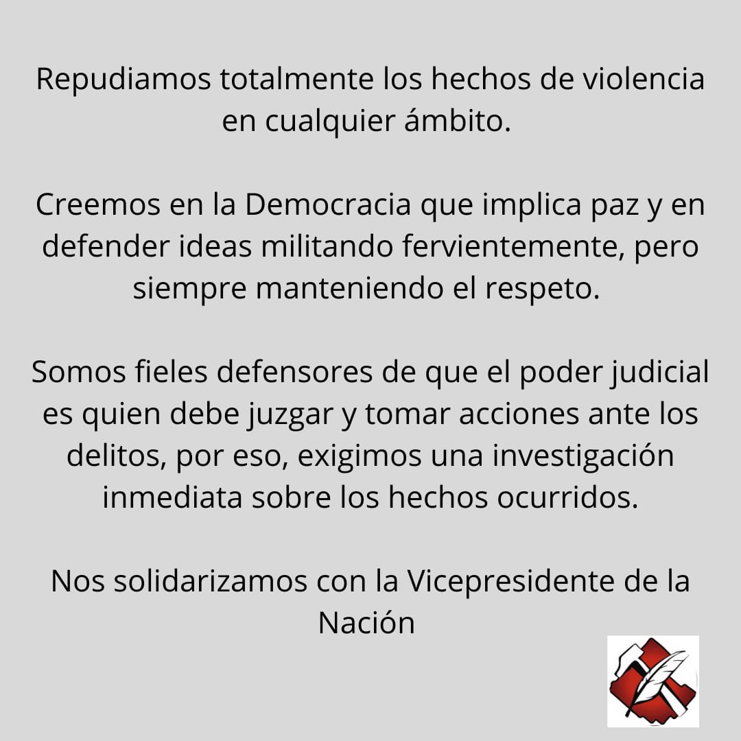 FCamilatti's tweet photo. Adhiero en todo al comunicado de repudio de la Juventud Radical de Ayacucho.. https://t.co/JHwDA64g8j