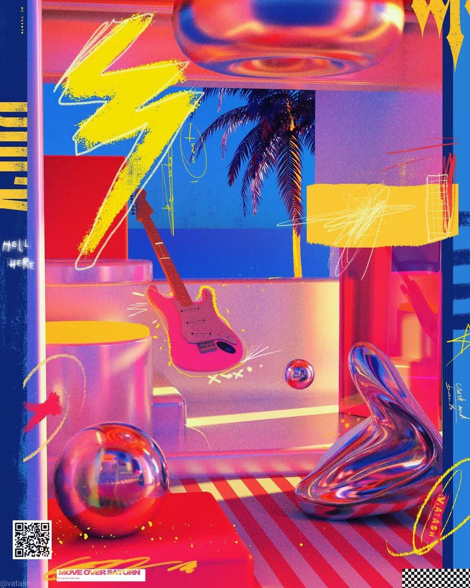 hplus_creative's tweet image. 🎸 ELECTRIC C R U S H 🎸 Feeling the heat with H+ Artist @vatash 

#hpluscreative #candyminimal