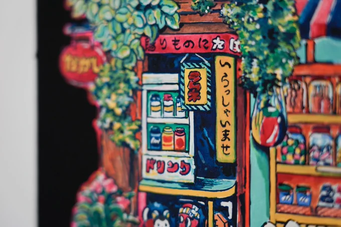 展示作品一部アナログ作品は実物と写真で印象がぐっと変わります個展 #総天然色歓楽街トーキョーピクセルギャラリー 年9月1日(木)～11(日)定休日:月、火12:00～19:00 ※最終日17:00まで通販: 9月6日(火)20:00～ 