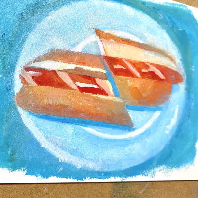 色紙がないことに気づいたのでイラストボードに描いてる 