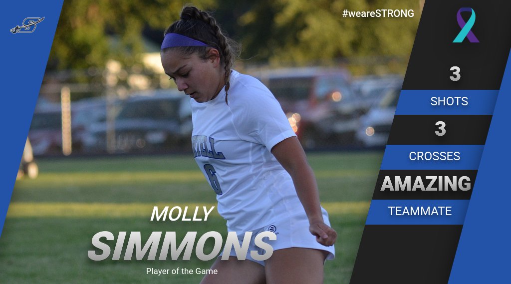 girlssoccershs's tweet photo. Congrats to tonight's player of the game Molly Simmons! Molly was an impact player both on and off the field tonight! 3 shots and 3 crosses and was a constant, positive, voice for her teammates all night long! #itsnotyouitshim #resilient #weareSTRONG https://t.co/VUYho0iX7y
