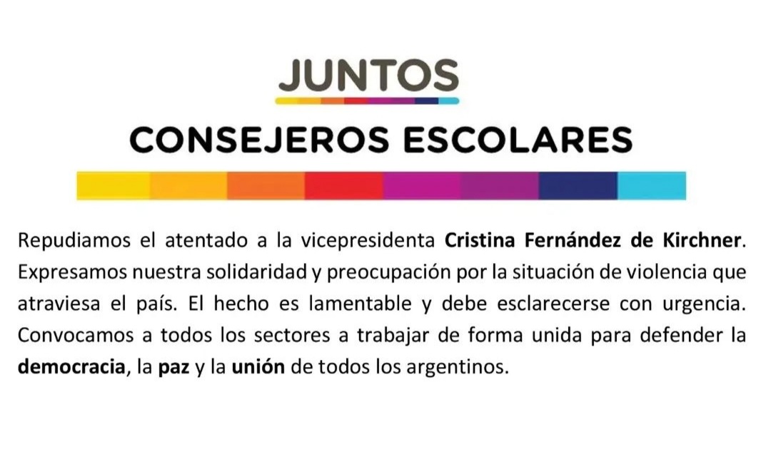 Comunicado repudiado el atentado que sufrio <a href="/CFKArgentina/">Cristina Kirchner</a> #NoalaViolencia