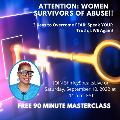 ShirleyZJacobs's tweet photo. “ARE YOU A WOMAN WHO HAS BEEN TRAGICALLY EFFECTED BY ABUSE?”  Click the link to join my FREE  Masterclass: 3 Keys to Overcome FEAR: Speaking Your Truth; LIVE Again. FREE MASTERCLASS -  Saturday, September 10, 2022 at 11 a.m. https://t.co/tFoEyQfvRF https://t.co/7St9OJHAJx