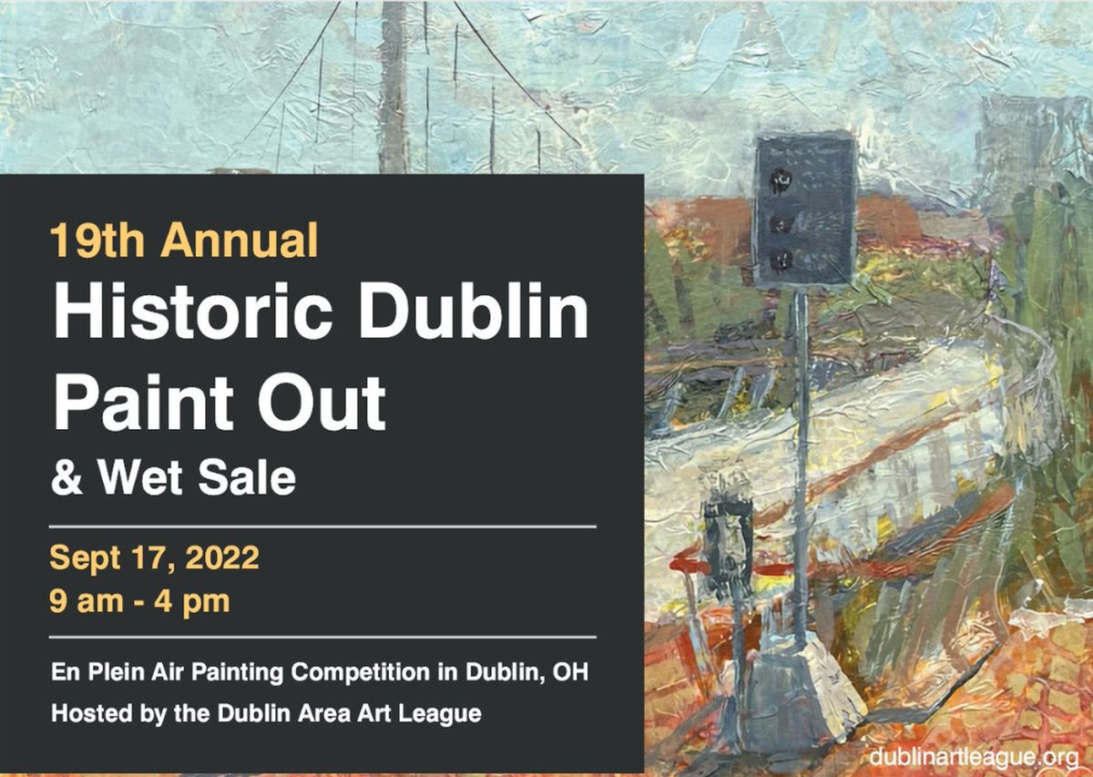 SAT, SEP 17 AT 9 AM
19th Annual Dublin Paint Out and Wet Sale
Columbus Metropolitan Library - Dublin Branch in Dublin, Ohio
Volunteers #daalmembers are needed!