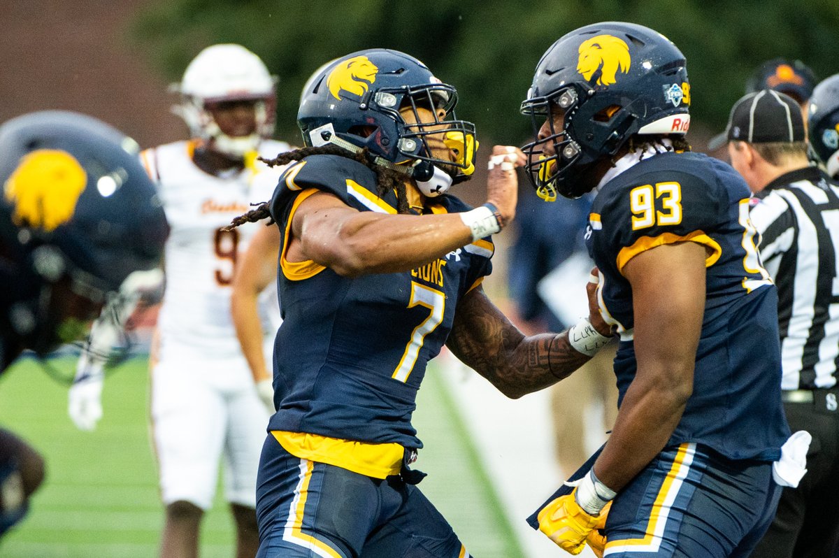 SouthlandSports's tweet image. Congratulations to @Lions_FB for the 52-7 win over Lincoln, giving @tamuc and @Lion_Athletics their first win in Division I and the Southland Conference! #SouthlandStrong