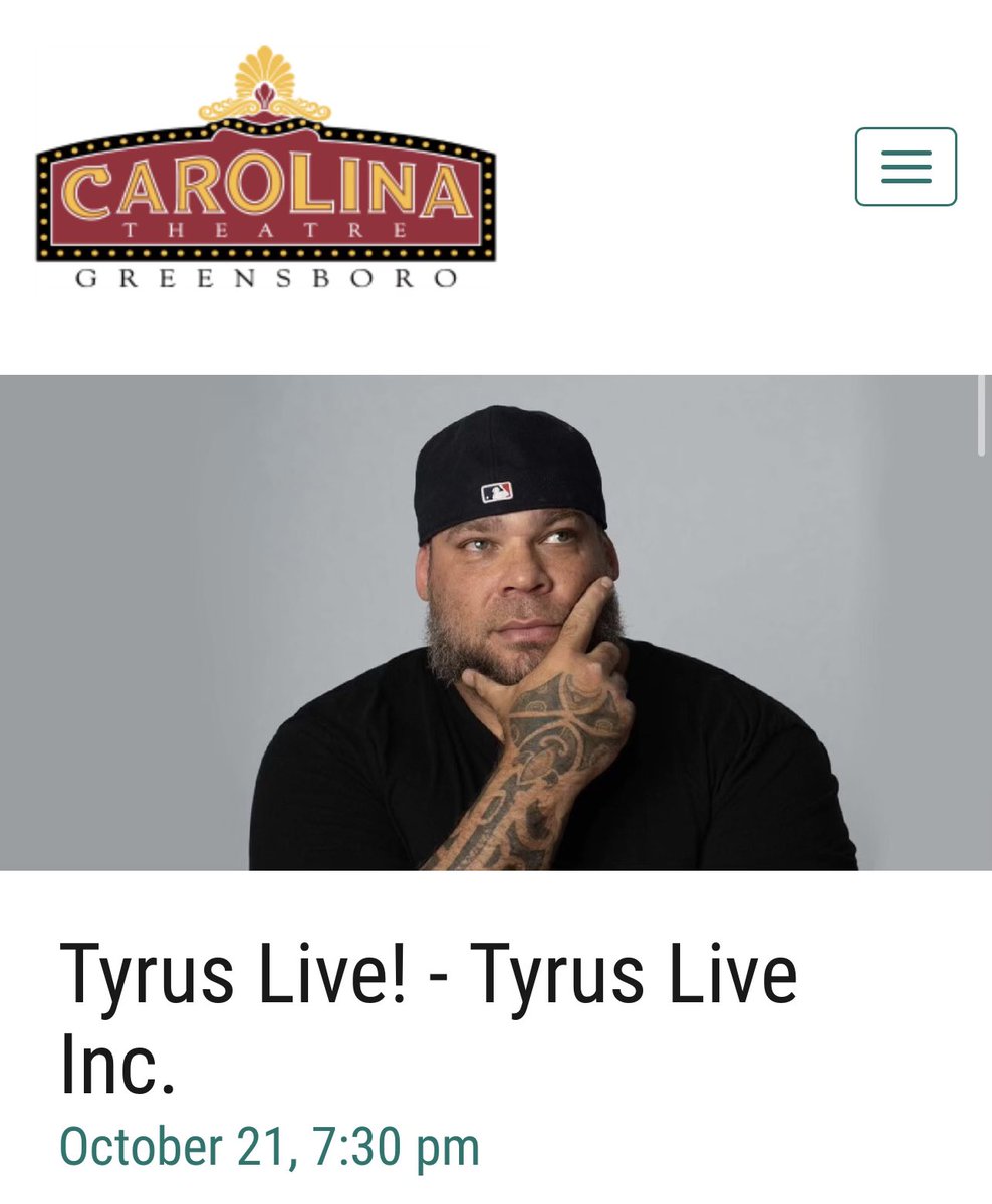 Tyrus on Twitter "Greensboro North Carolina Tyruslive is coming to
