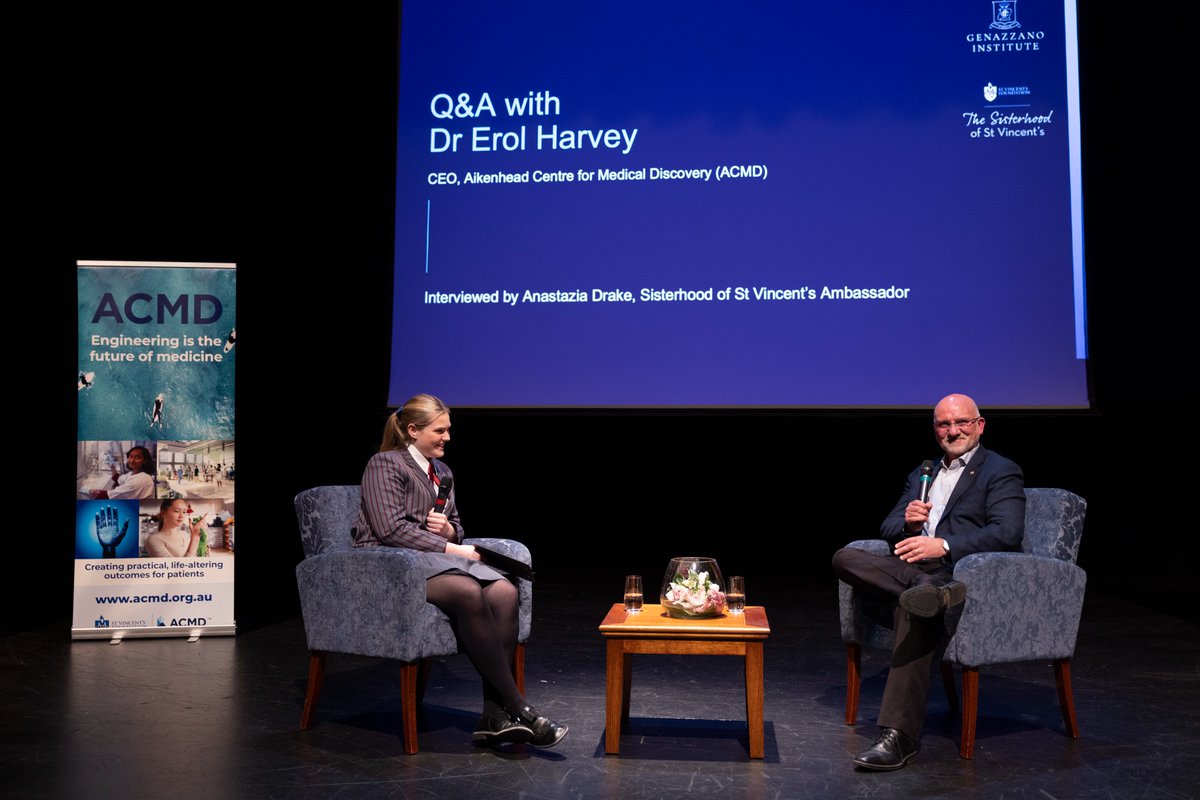 Gen_Institute's tweet photo. 'The Future of Medicine is Engineering' @GenFCJ was a fabulous event.  Dr Helen Frazer explained how AI is transforming Breast screening &amp; Dr Erol Harvey shared  insights into the evolution of healthcare with the new Aikenhead Centre for Medical Discovery @StVincentsMelb https://t.co/QYxdPlqDta