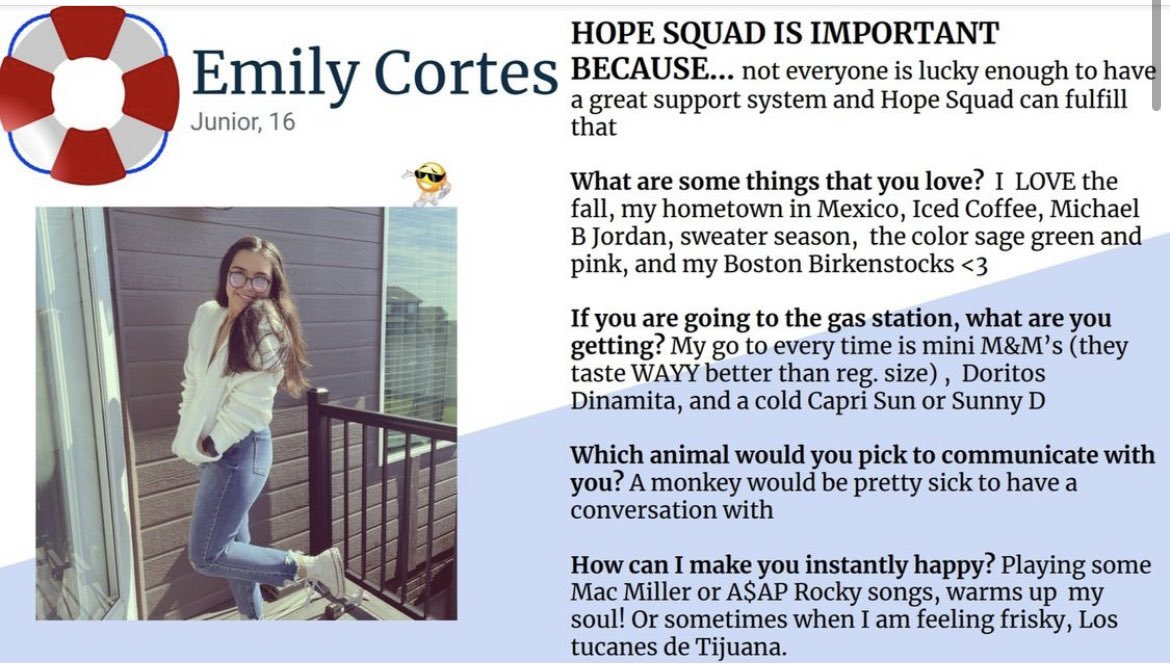 Heyy it's Emily, I am active in several clubs. But this doesn't stop me from being emotionally invested in mental health, and I want to do whatever I can to help you out. Anytime is a good time to reach out to me! You can contact me @ 1025526@plcschools.org You are NEVER alone.