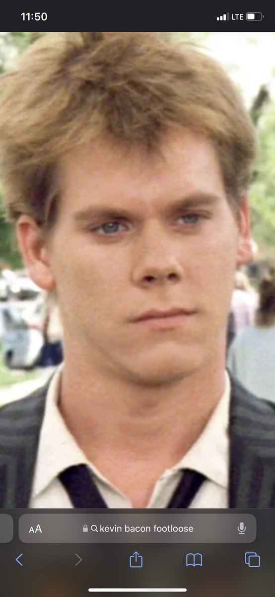 ShellieNicole's tweet photo. watching footloose for the first time. Pretty sure there’s a relation here @JoeyB  @kevinbacon https://t.co/hYTUCwmJwo