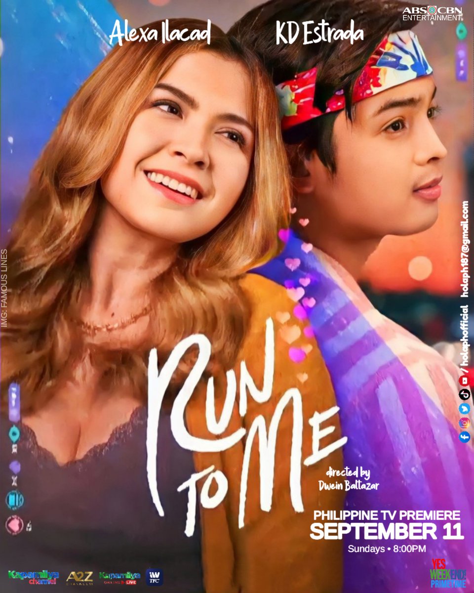 holaphofficial's tweet photo. Can two complete strangers fill each other’s empty hearts and fall in love?

Get entangled with the "not-so-perfect" lives of Jewel and Wilson sa much-awaited Philippine TV Premiere ng #RunToMe starring Alexa Ilacad and KD Estrada, https://t.co/UqPYaW2CpV