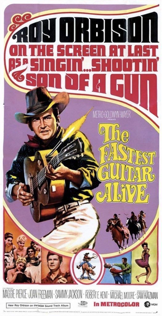 FilmNewsNos's tweet photo. 🎬MOVIE HISTORY: 55 years ago today, September 1, 1967, the movie ‘The Fastest Guitar Alive’ opened in theaters!
#RoyOrbison #SammyJackson #MaggiePierce #JoanFreeman #LyleBettger #JohnDoucette #PatriciaDonahue #BenCooper #BenLessy #DouglasKennedy #IronEyesCody @mgmstudios https://t.co/A3zYR17Eij