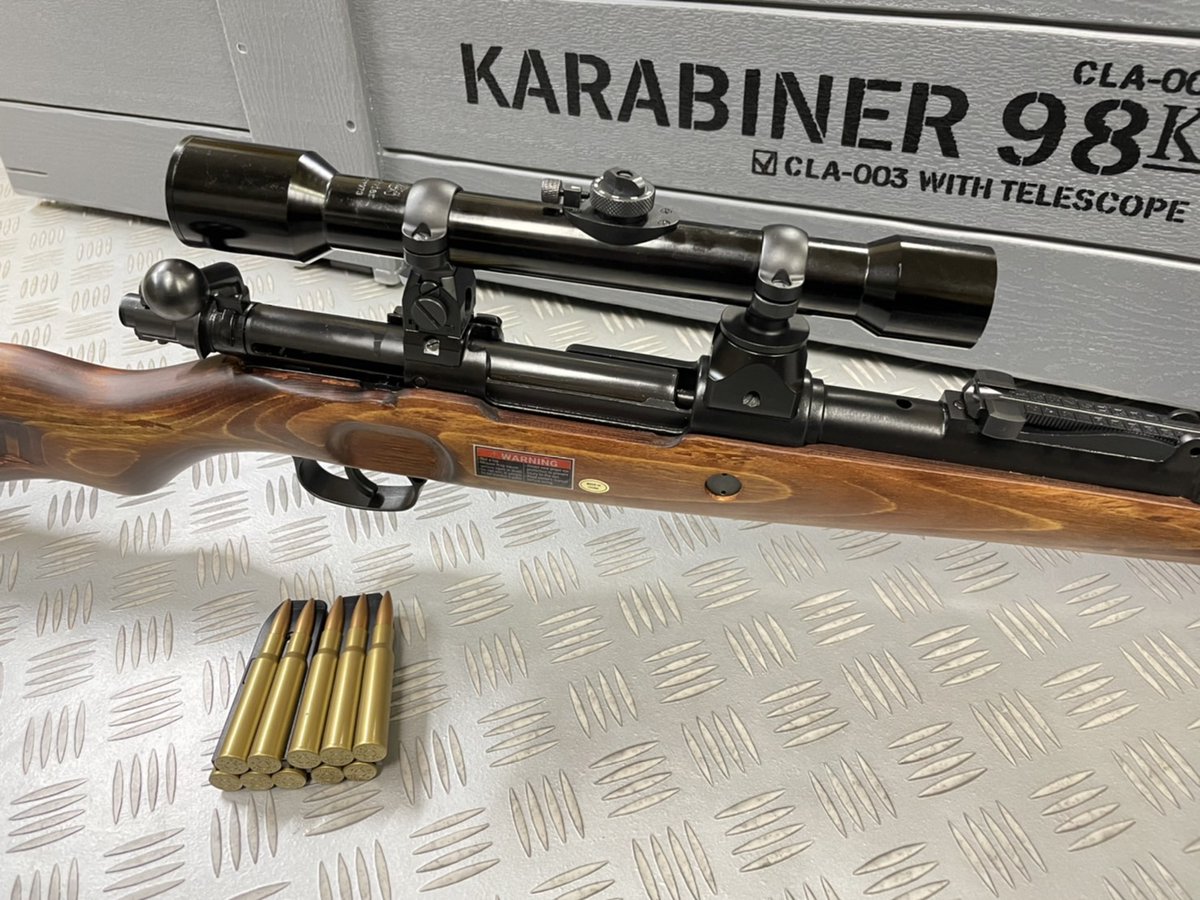 kinwa__official's tweet photo. ー新製品情報ー
ARES社製 Kar98k Museum Grade リアルウッド エアコッキングガン ZF39スコープセット ダミーカートタイプマガジン2個付属 入荷
独 国防軍制式採用の #Kar98k と #ZF39 スコープを再現
リリース済のスタンダードモデルはゲーム用に、Museum Gradeは観賞用に!!
#ARES #サバゲー https://t.co/Z23J0XCbtM