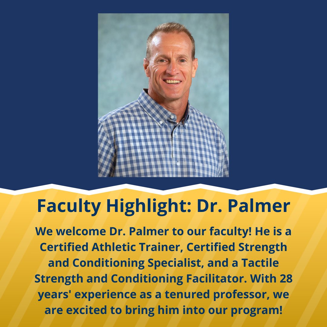 MSJ_ExSciHealth's tweet photo. Our faculty highlight this week is Dr. Thomas Palmer! We recently welcomed Dr. Palmer to the ESIH Department, as he brings expertise in Human Performance, Athletic Training, and Rehabilitation Sciences. We are excited to weclome him to our team! https://t.co/pvOER5r2bk