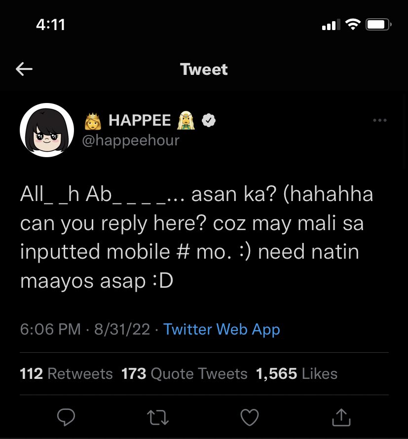 Lia on twitter hello inang happeehour i can t dm u po regarding this