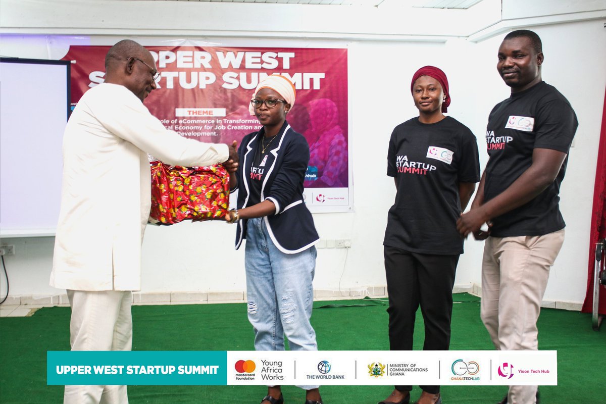 yisontechhub's tweet photo. 𝗨𝗽𝗽𝗲𝗿 𝗪𝗲𝘀𝘁 𝗦𝘁𝗮𝗿𝘁𝘂𝗽 𝗦𝘂𝗺𝗺𝗶𝘁
Overall 𝗪𝗜𝗡𝗡𝗘𝗥𝗦

Congratulations to UNIQUE CODERS for emerging as the 
𝗪𝗜𝗡𝗡𝗘𝗥𝗦 of the Upper West Startup Summit.

#GTLimpact
#youthemployment
#YoungAfricaWorks
#ecommerce
#gtlbaseinnovationprogram
#YisonImpact https://t.co/t4XPjw1Vu8