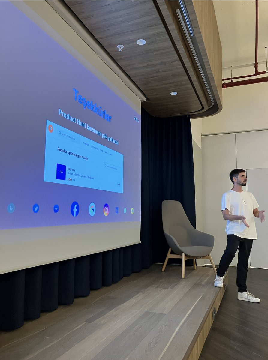 ProductHuntist's tweet photo. 🚀 @ProductHunt Product Pitch Night'ta @usemagnetiq kurucu ortağı @sberkay_yavuz, ürünü yakından tanıtırken, yaklaşan #ProductHunt lansmanını duyurdu. Magnetiq'i Popular Upcoming Products kısmında bulabilirsiniz: https://t.co/Qw8QeiiRLo https://t.co/hoArys7UA8