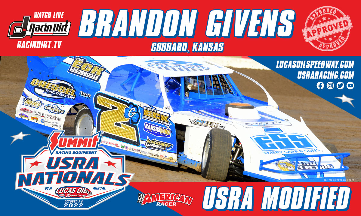 USRA Racing (@usraracing) on Twitter photo Brandon Givens is bringing the noise to the 9th Annual <a href="/SummitRacing/">summitracing</a> USRA Nationals at the @LucasOilSpeedway for the biggest and fastest party on dirt, Oct. 3-8. --> bit.ly/3CFOTX0 Brandon Givens is bringing the noise to the 9th Annual <a href="/SummitRacing/">summitracing</a> USRA Nationals at the @LucasOilSpeedway for the biggest and fastest party on dirt, Oct. 3-8. --> bit.ly/3CFOTX0