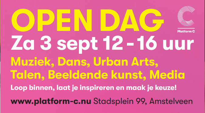 Morgen gratis proeflessen en workshops bij <a href="/AmstelveenC/">Platform C Amstelveen</a> ! #muziekles #taalles #dansles #creatief #urbanarts #media Wat wil jij leren?
.
 platform-c.nu/open-dag-zater…
