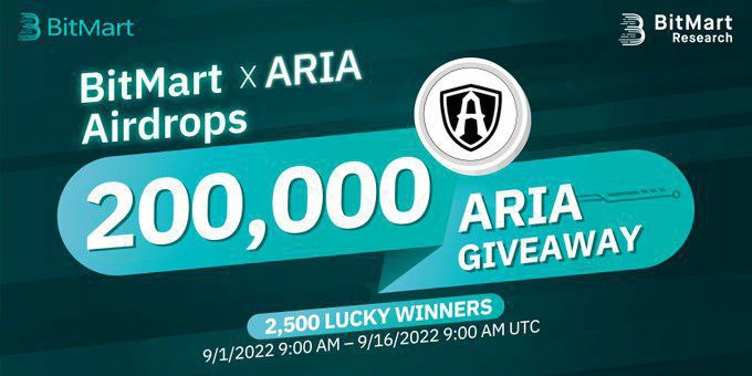 LinkedDrop's tweet photo. New Airdrops : BitMart X Aria
🏷 Reward : 200,000 $ARIA For 2,500 Random Winner
🪂 Register : https://t.co/qbtgTDJq71
➖ Join Telegram
➖ Follow Twitter &amp; Retweet 
➖ Complete All Task 
➖ Submit UID BitMart
➖Done

📖Detail :
https://t.co/Vo5fR7KQoU https://t.co/ClfD5cjo2P