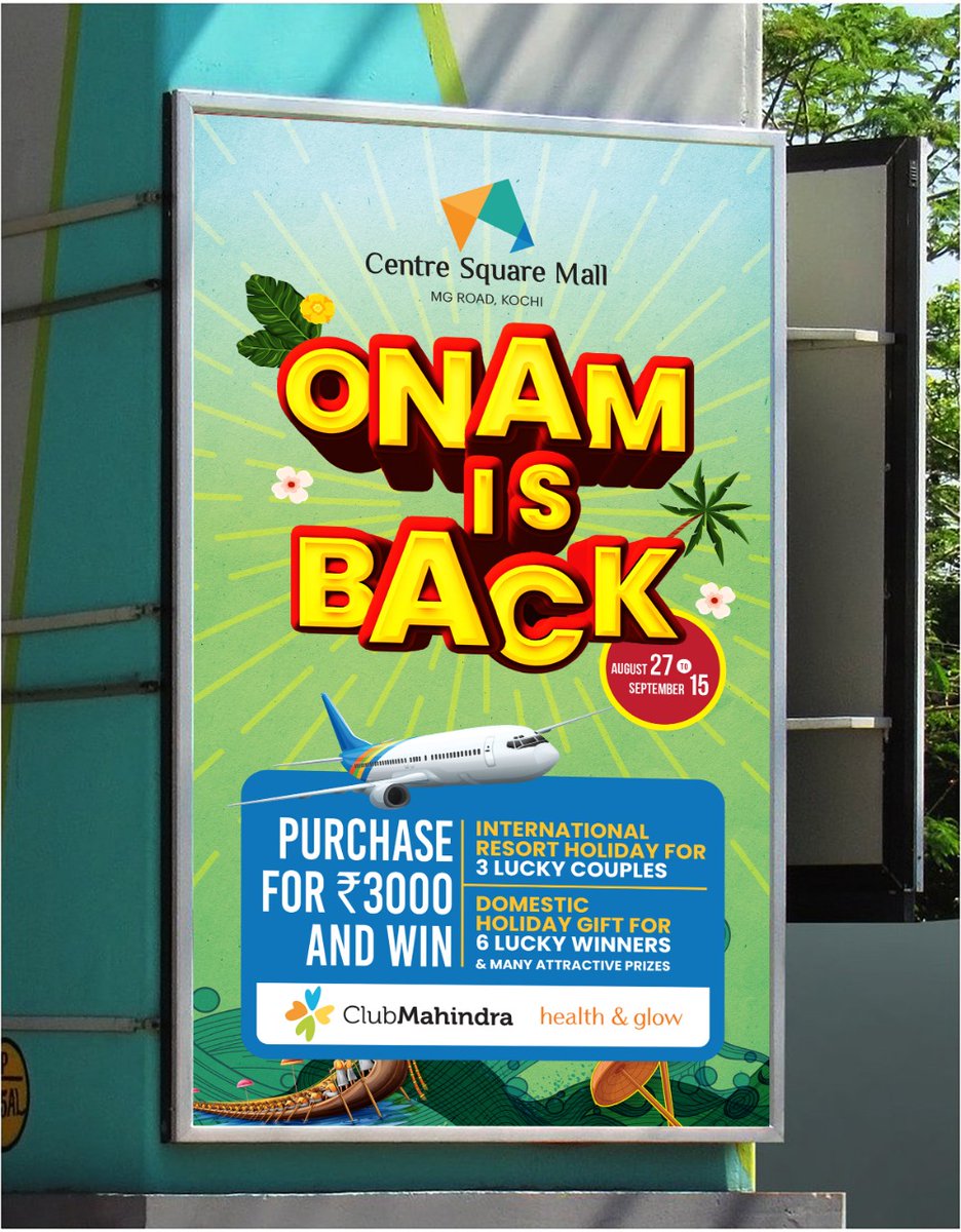 MediaMoonchild's tweet photo. Onam is truly back this time! We are pleased to have marked the joy and happiness of the Onam season with Center Square Mall with a festive campaign "Onam is Back!" around the city.

#OnamIsBack #CentreSquare #CentreSquareMall #centresquaremallkochi #Hoarding #Advertising https://t.co/L2sz0wMbRh