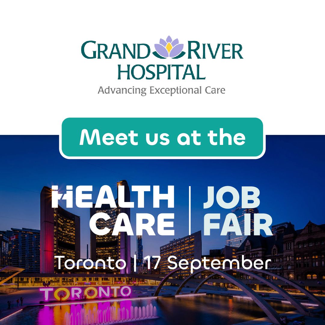 To learn more about @grhospitalkw #joinus at the @HcJobFair at @SheratonCentre on the 17th Sept 2022. Its FREE for #healthcareprofessionals! Register now! hubs.ly/Q01lnVT30
#healthcarecanada 
#RegisteredNurse 
#Medical 
#OccupationalTherapist