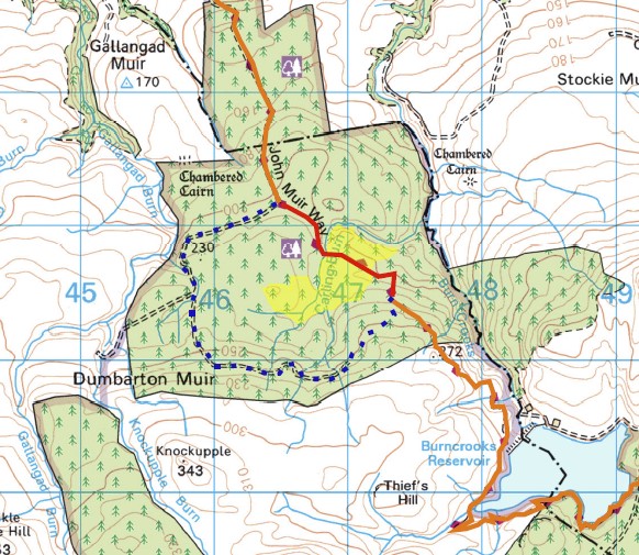 *Route update: diversion for felling in Merkins Forest from 5th Sept* Anyone planning to use the walking route in section 2 between Balloch & Strathblane, please be aware of a closure and diversion in place 5th Sept-23rd Dec. More info at bit.ly/3RivhwM