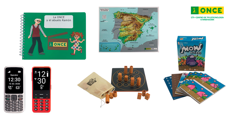 ONCE_oficial's tweet photo. ¡Mira las novedades del Catálogo del #CTI de la ONCE!

🔹Para jugar: #CodeJumper, la historia de la ONCE con el Abuelo Ramón o Juegos de mesa accesibles como  #MowAccess o #QuartoAccess
🔹mapas accesibles
🔹 teléfonos #Blindshell

#Tiflotecnología que nos hace la vida más fácil😉