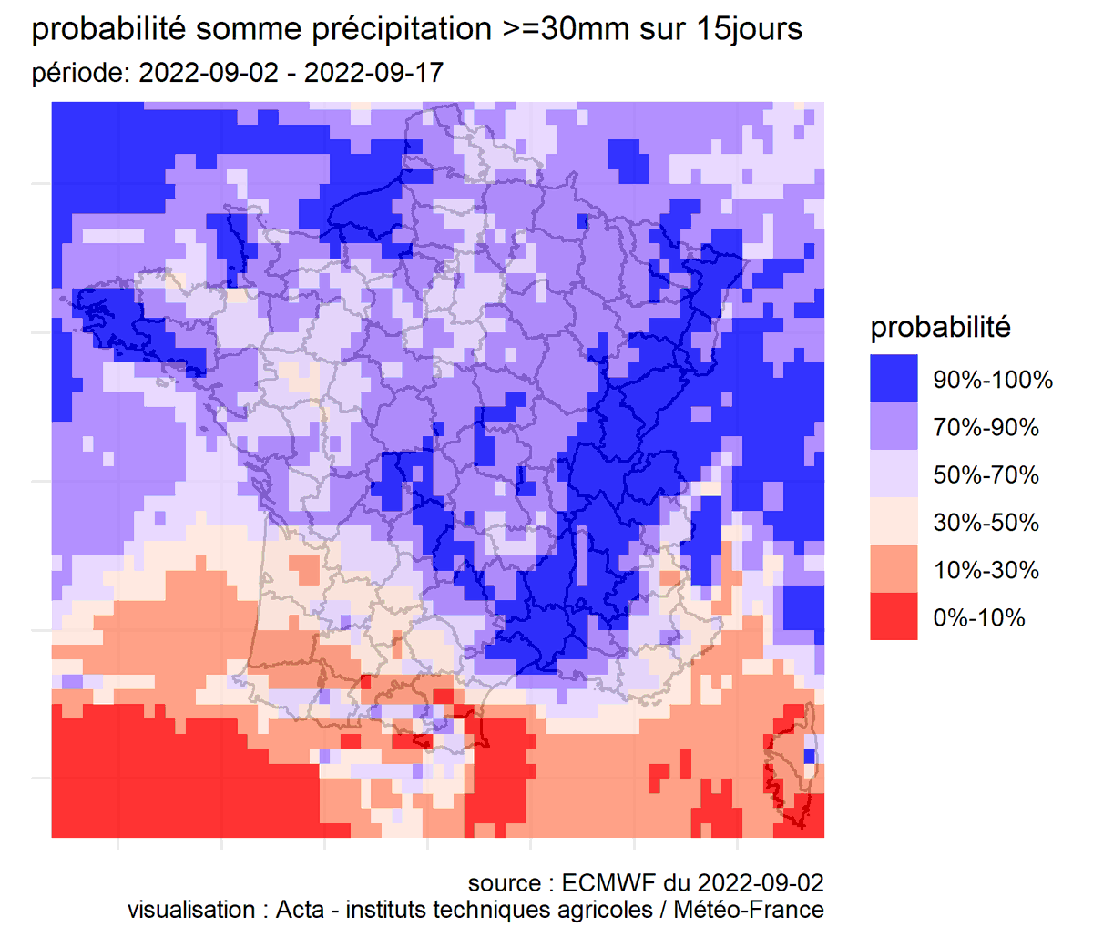 🌦️Sécheresse 2022. Que nous disent les prévisions de précipitation et les incertitudes associées ? (mis à jour au 2 septembre 2022) par Instituts techniques agricoles <a href="/ACTA_asso/">Acta</a> <a href="/Arvalisofficiel/">ARVALIS</a> <a href="/terresinovia/">Terres Inovia</a>
 <a href="/vignevinfrance/">IFV</a> <a href="/meteofrance/">Météo-France</a> #ECMWF
Bulletin : numerique.acta.asso.fr/prevision-prec…