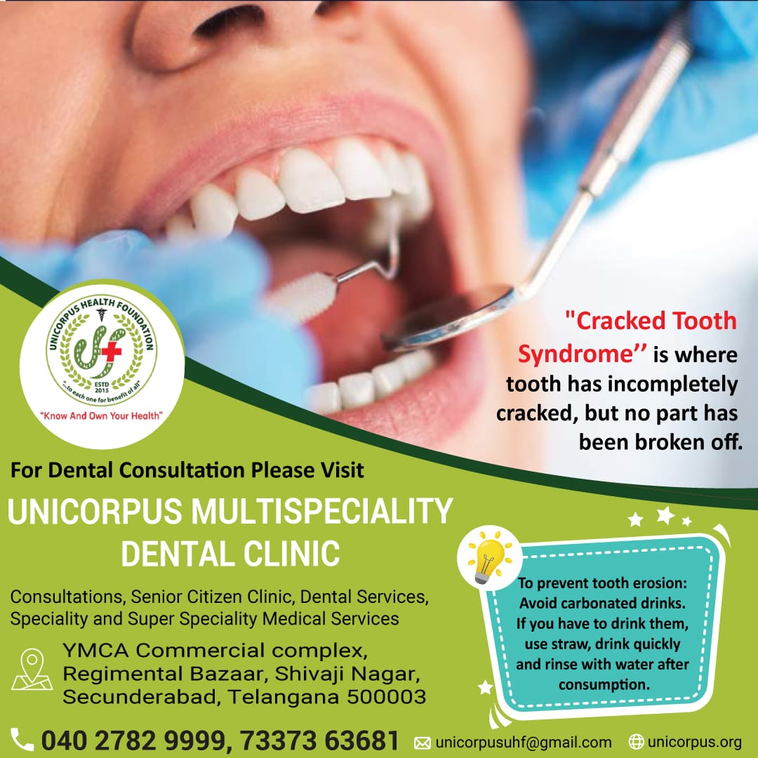 UnicorpusHealth's tweet photo. Do you have a painful crack in your tooth?

If you feel similar pain, feel free to contact our experts at Unicorpus.
For Consultation please call us: 040 27829999 or 7337363681 
  
#unicorpus #unicorpushealthfoundation #wordanddeed #dentalcare #crackedtoothsyndrome  #dental https://t.co/hnmAHIivud