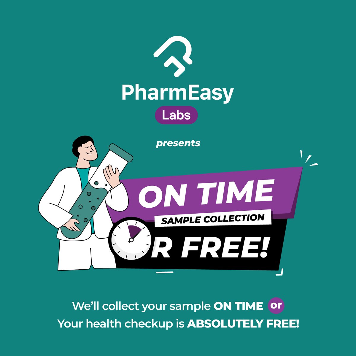 pharmeasyapp's tweet image. When it comes to health, no one should settle for delays. Read more about &apos;On Time or FREE&apos; here: bit.ly/3B7rLj3