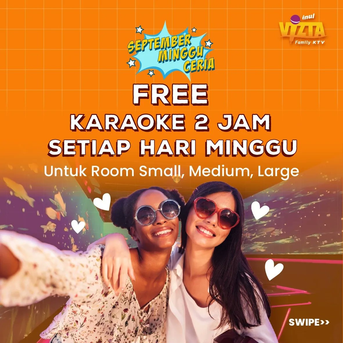 PROMO FREE KARAOKE 2 JAM
Buat kamu lebih Save #MONEY ,
Yuk Karaokean pakai Sound yg Juara lagu² yang terupdate dari mulai #KPOP #LISA dan masih banyak lagi di Inul Vizta #keinvizaja #inulvizta