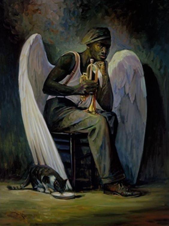 AuthorJoeNBrown's tweet photo. Art Features Angels by Harmonia Rosales. #BlackArt #AngelArt #BlackAmericanArt #ArtistOnTwitter #BlackAngel #MaleAngel https://t.co/2SjaVi98Yx